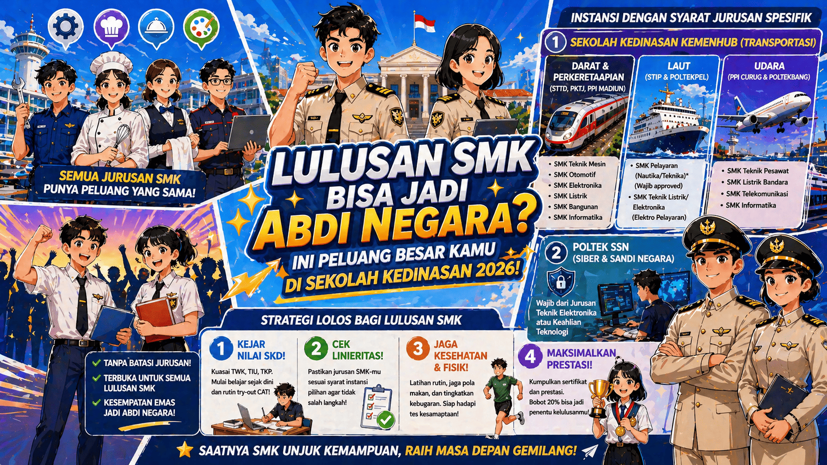 Lulusan SMK ? Cocok daftar sekolah kedinasan ini !!