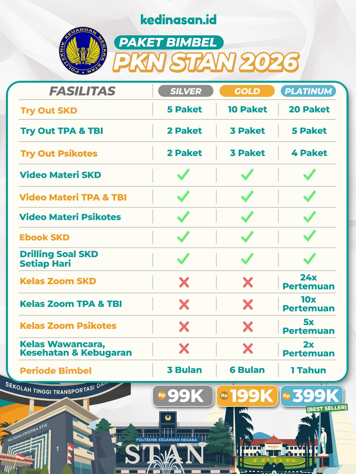Bimbel Online PKN STAN 2026 - Paket Platinum