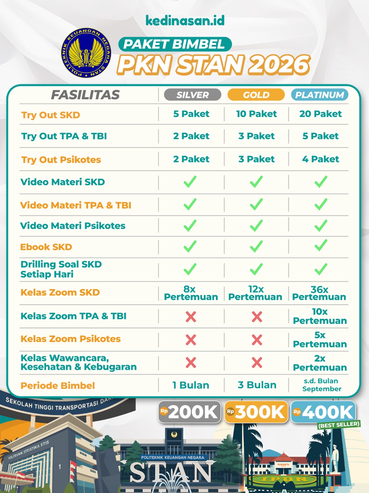 Bimbel Online PKN STAN 2026 - Paket Gold